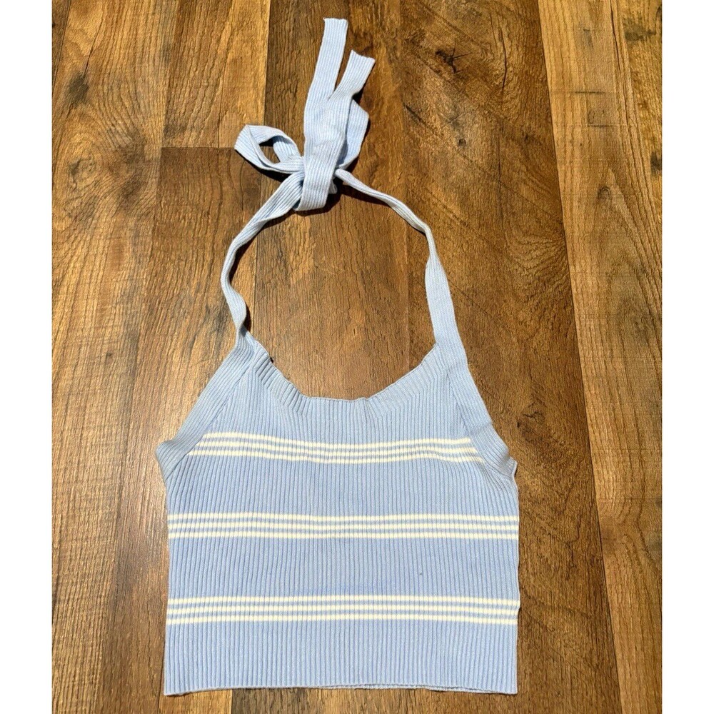 Striped Knit Halter Top Coastal Summer Y2K